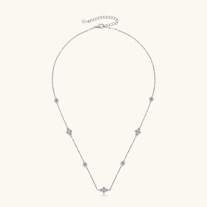 Contemporary Moissanite Drop Silver Necklace

