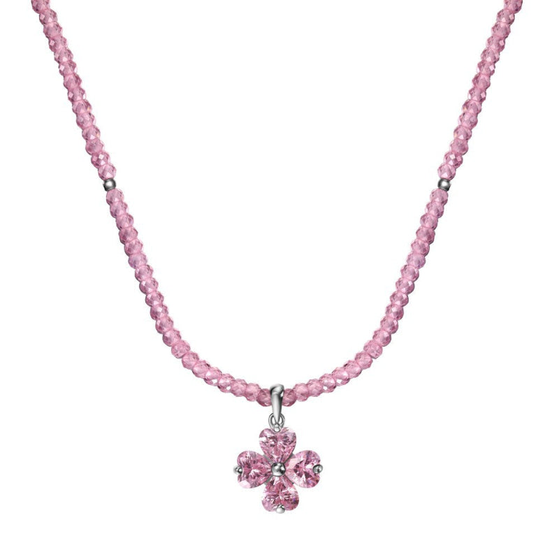 Rose Pink Beaded Necklace

