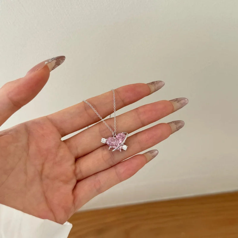 Dazzling Pink Diamond Heart Pendant