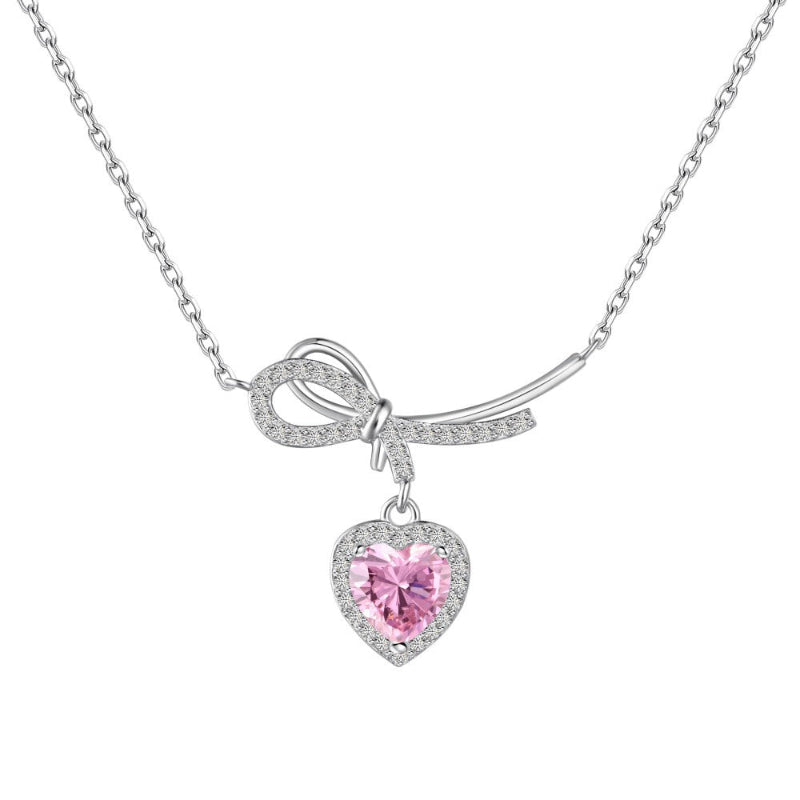 Romantic Pink Heart Necklace
