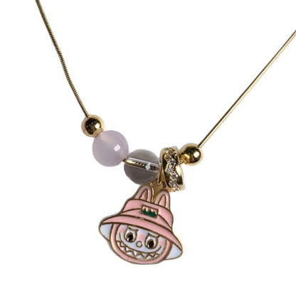 Crystal Beaded Labubu Necklace

