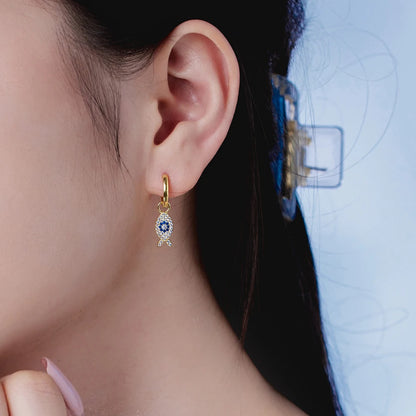 Playful Fish Hoop Earrings