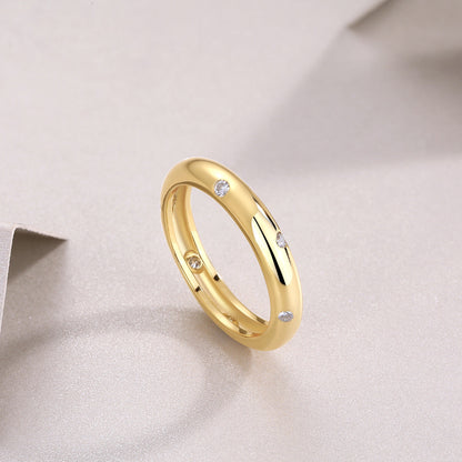 Yellow Gold Eternity Ring with Varied Moissanite

