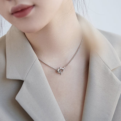 Minimalist T-Bar Fastener Necklace

