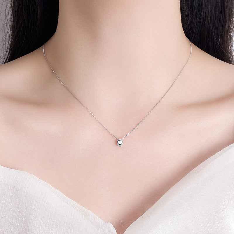silver egg necklace
