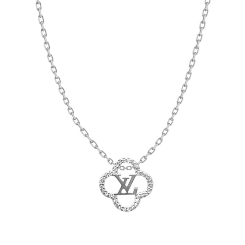 Radiant Silver LV Clover Necklace