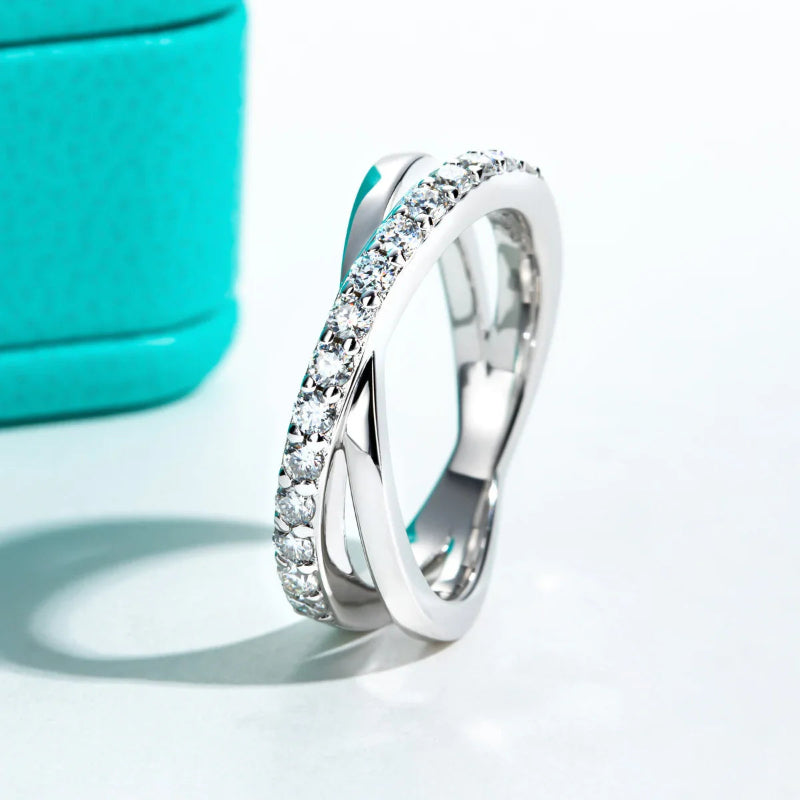 Contemporary Moissanite Wave Ring

