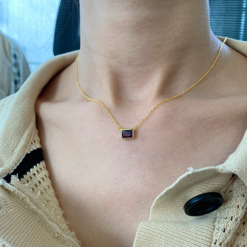 Stylish Square Diamond Necklace