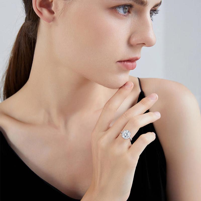 Exquisite Moissanite with Diamond Accents