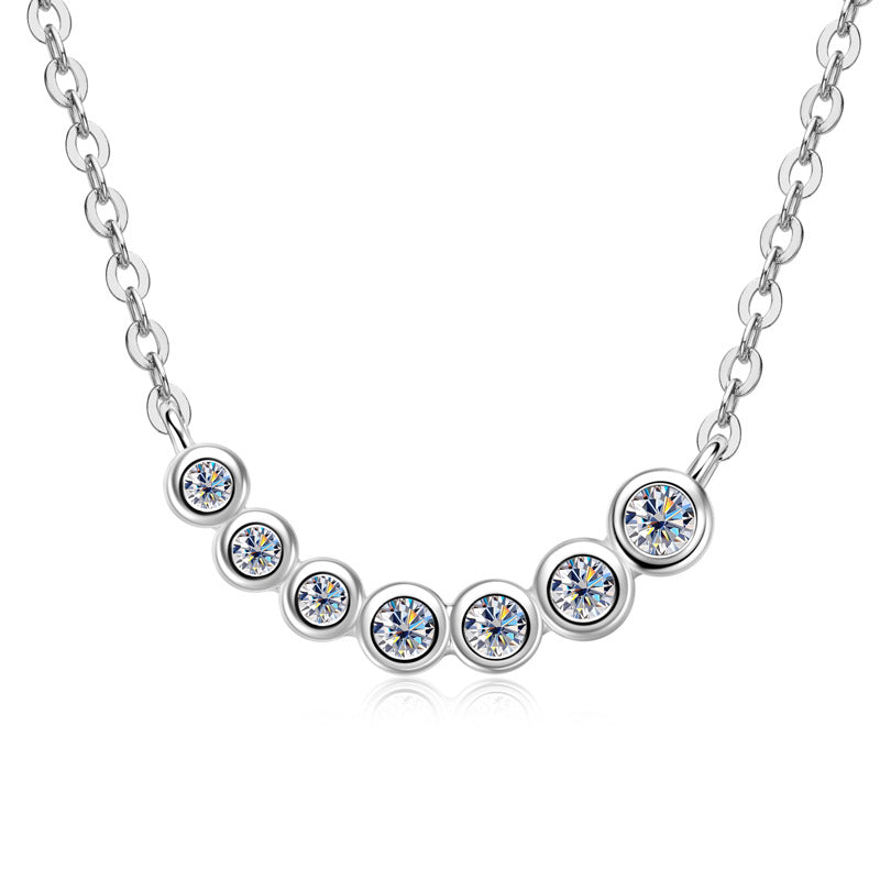 Contemporary Moissanite Arc Bar Necklace

