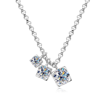 Modern Moissanite Cascade Pendant Necklace

