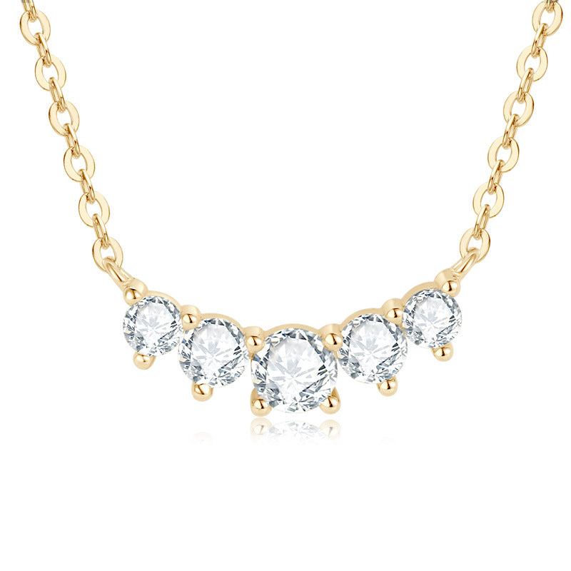 16.1mm Moissanite Curved Bar Necklace

