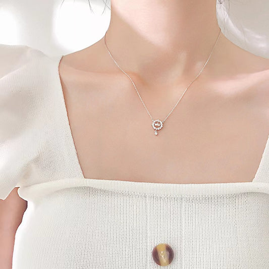 diamond circle crown necklace for women