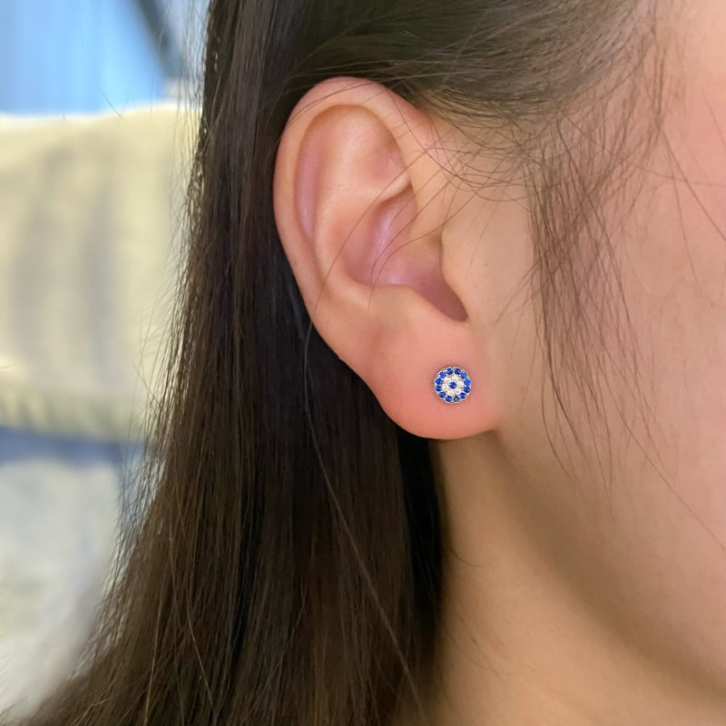 stud evil eye earrings