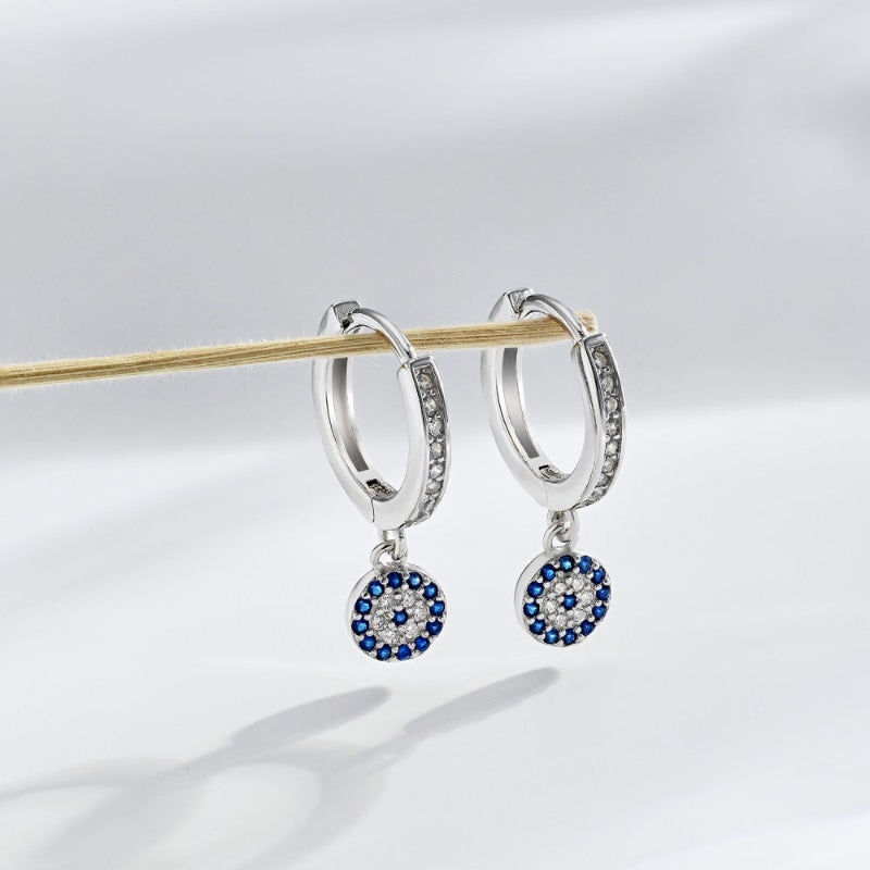 sterling silver evil eye stud earrings