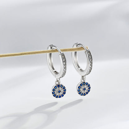 sterling silver evil eye stud earrings