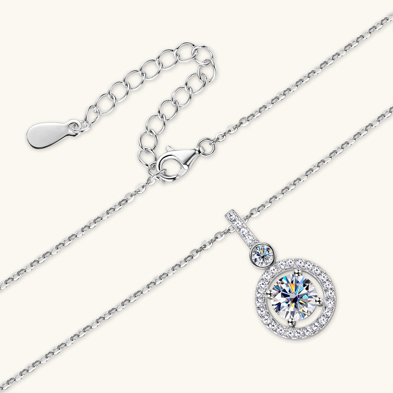 Versatile Moissanite Halo Pendant for Women

