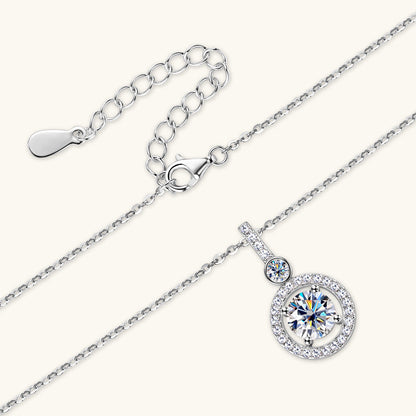 Versatile Moissanite Halo Pendant for Women

