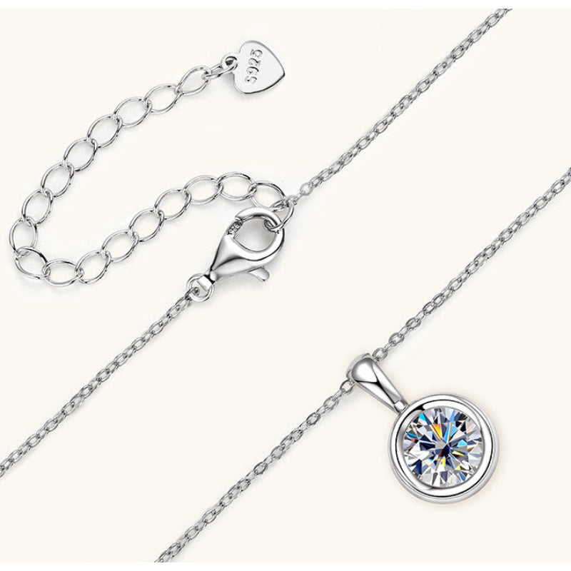 Stylish Gold Plated Round Moissanite Necklace

