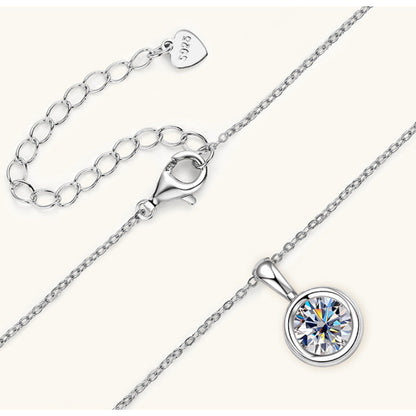 Stylish Gold Plated Round Moissanite Necklace

