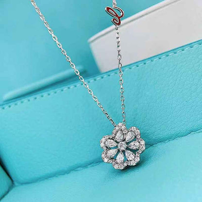 fashion silver flower necklace