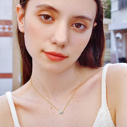 Bespoke Emerald-Cut Moissanite Pendant

