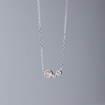 Modern Minimalist Silver Ball Necklace
