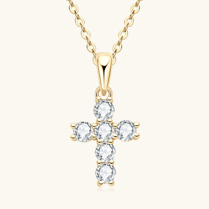 Modern Moissanite Cross Charm

