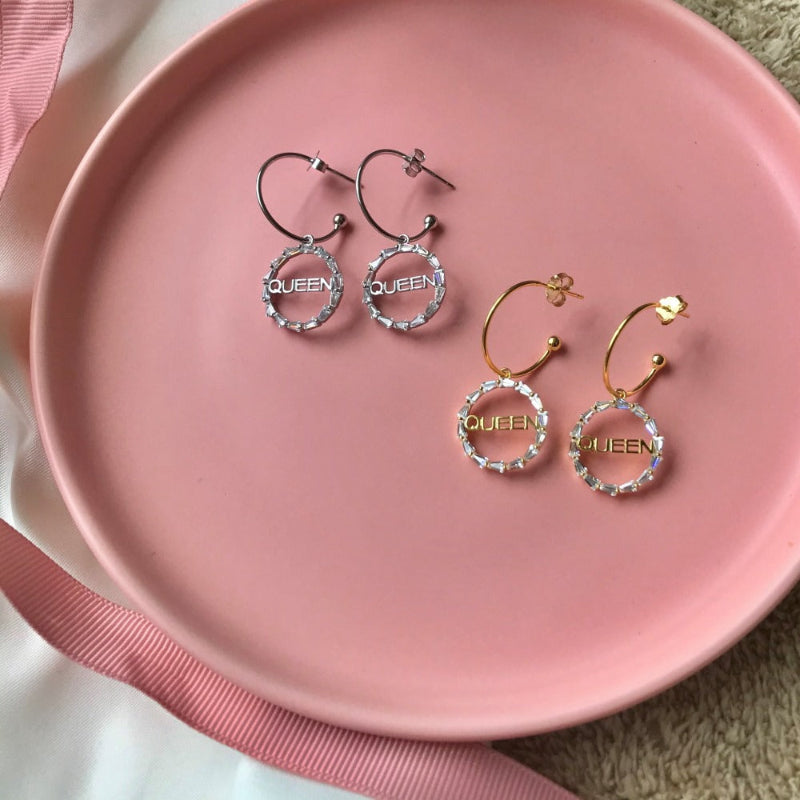 Statement Letter Hoop Earrings

