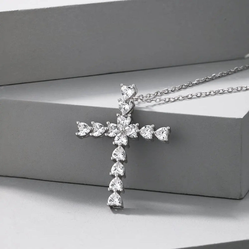 Delicate Pavé Crystal Cross Necklace

