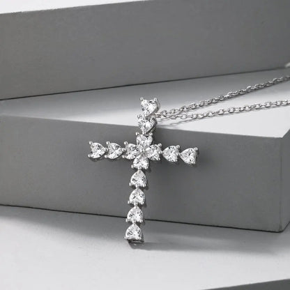 Delicate Pavé Crystal Cross Necklace

