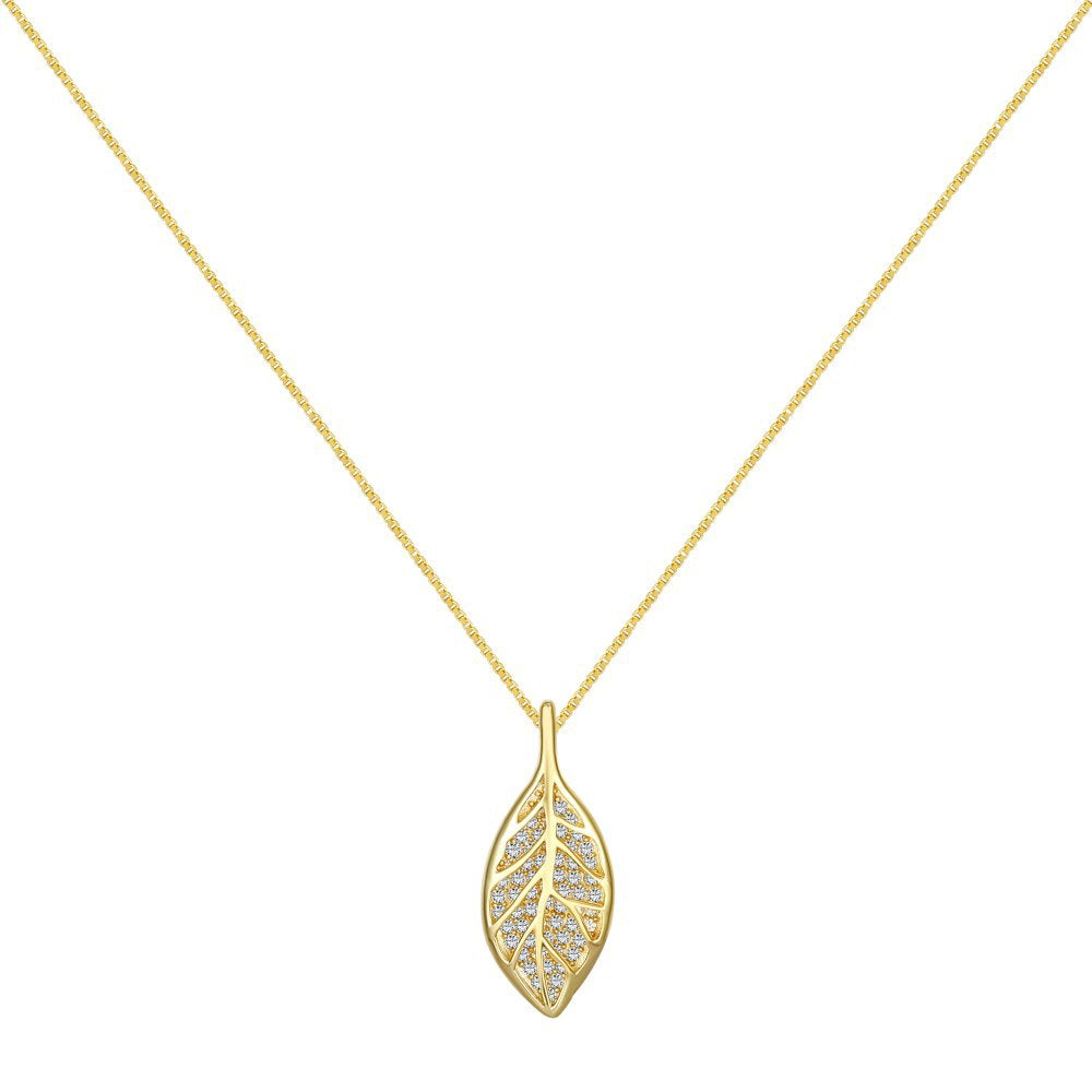 Serene Simple Leaf Pendant Necklace