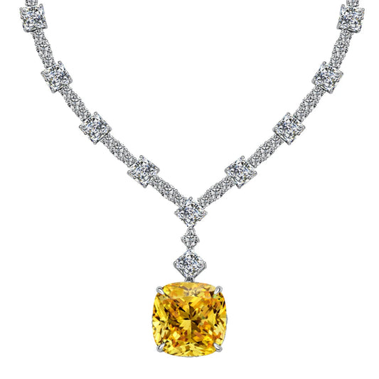Dazzling Diamond-Like Square Pendant