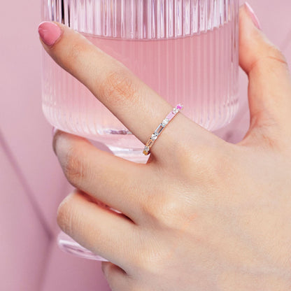 Bright Gemstone Eternity Ring

