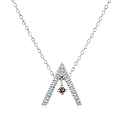 Contemporary "A" Charm Necklace with Rainbow of Crystal Drops

