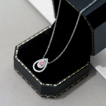 Contemporary Silver Double Outline Teardrop Pendant


