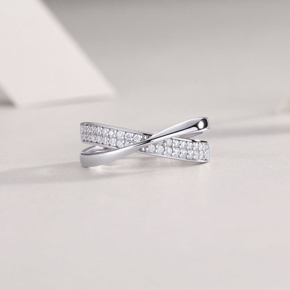 Art Deco Inspired Criss-Cross Silver Ring

