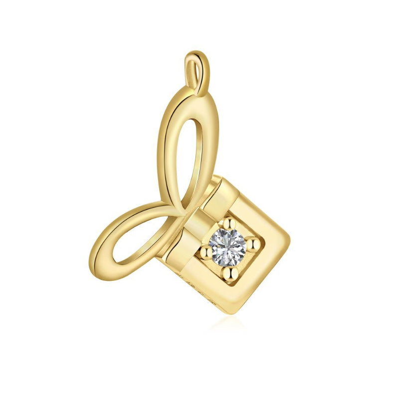 White Gold Plated Gift Box Pendant

