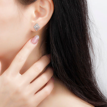 Cubic Zirconia Bordered Green Studs

