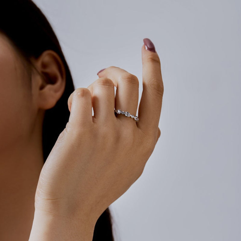 Luminous Gold Pear & Round Ring

