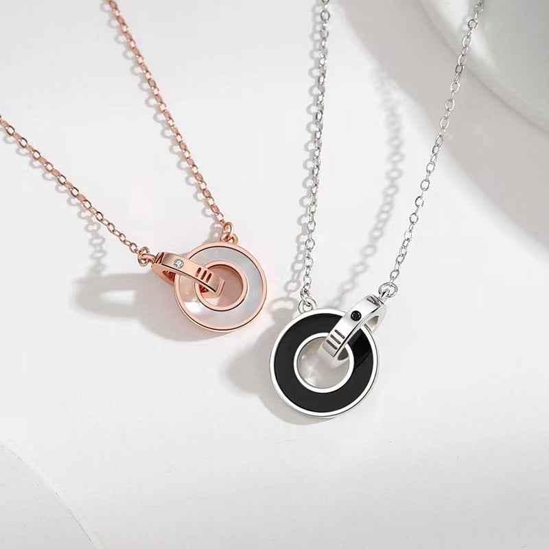 interlocking circle roman number necklace