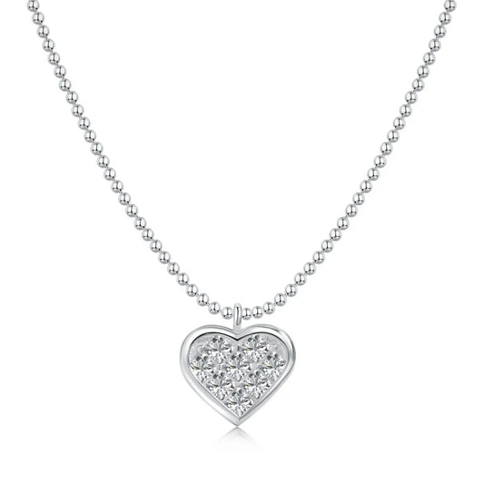 Charming Heart-Shaped Cubic Zirconia Necklace