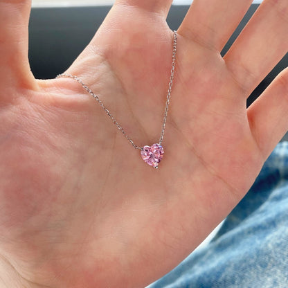 Trendy Rhodium Heart Necklace
