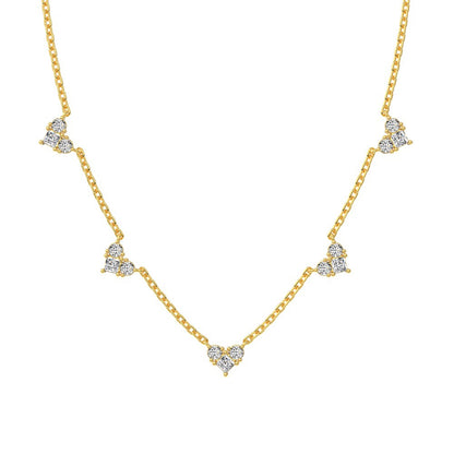 Charming Heart-Shaped Zirconia Pendant Necklace