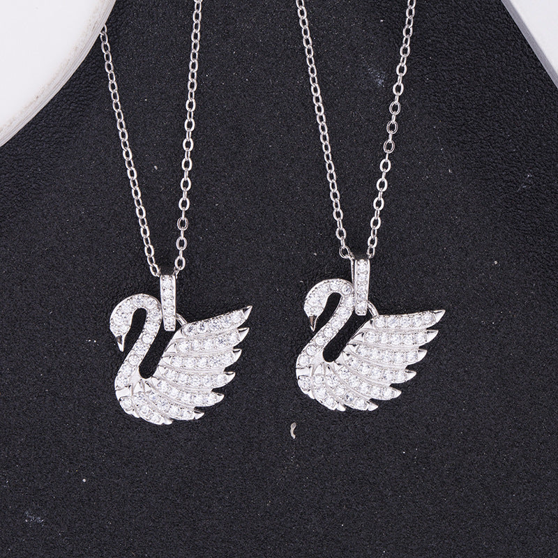 swarovski swan necklace silver