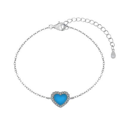 chunky silver bracelet with heart