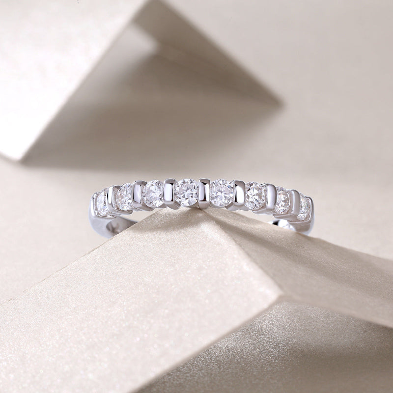 Sterling Silver Moissanite Stackable Ring

