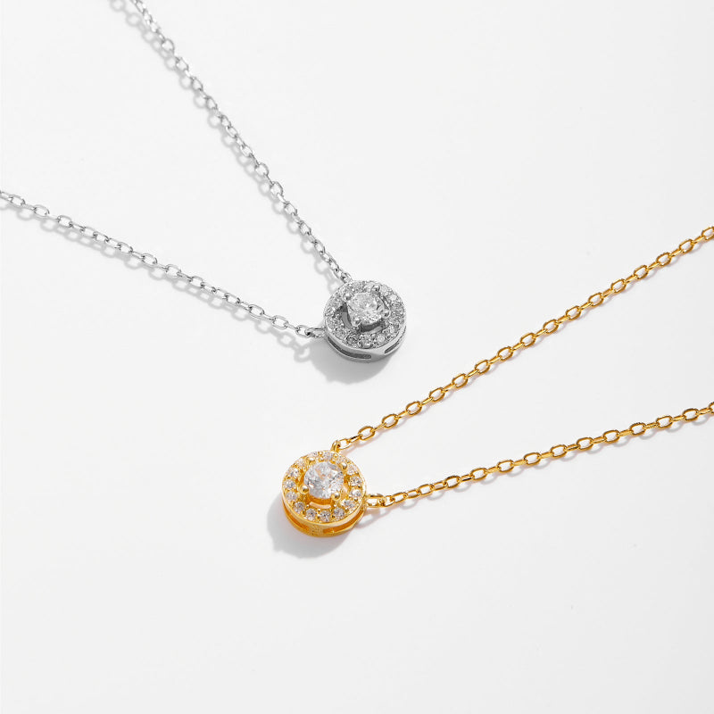 Circular Pave Gemstone Pendant

