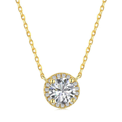 Elegant Halo Solitaire Necklace