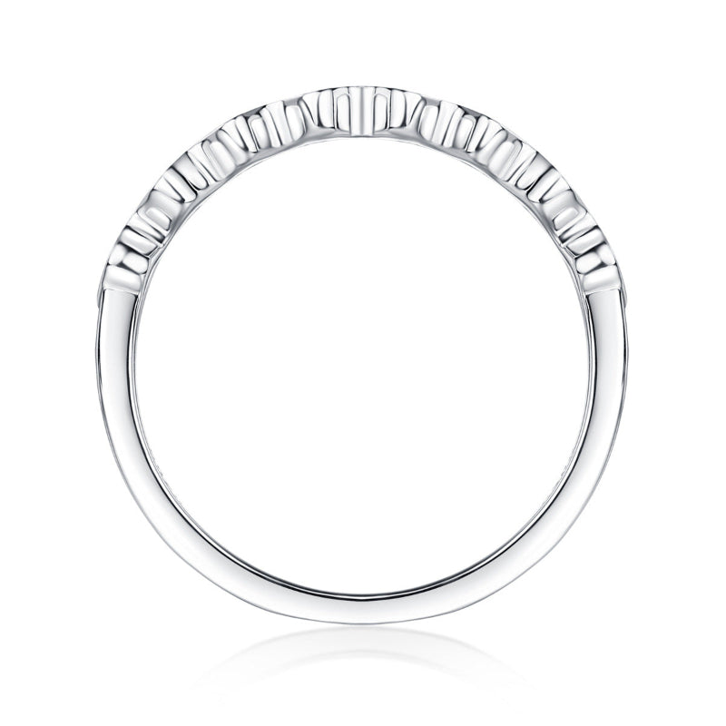 Minimalist Moissanite Wave Ring

